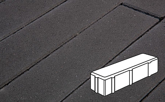 Плитка тротуарная Готика Profi, Брусок, черный, частичный прокрас, с/ц, 180*60*80 мм