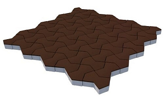 Плитка тротуарная SteinRus Пиксель В.36.Ф.8 гладкая, коричневый, 195*140*80 мм