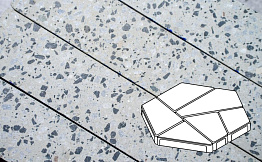 Плитка тротуарная Готика, City Granite FINO, Полигональ, Грис Парга, 893*780*80 мм
