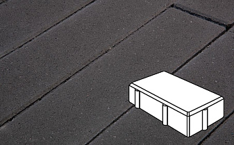 Плитка тротуарная Готика Profi, Брусчатка, черный, частичный прокрас, с/ц, 240*120*70 мм