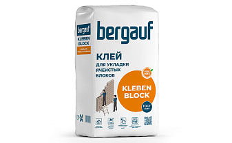 Клей для укладки ячеистых блоков Bergauf KLEBEN BLOCK зима, 25 кг