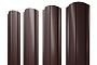 Штакетник Полукруглый Slim фигурный 0,5 GreenCoat Pural BT RR 887 шоколадно-коричневый