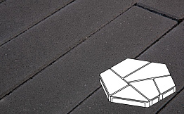 Плитка тротуарная Готика Profi, Полигональ, черный, частичный прокрас, с/ц, 893*780*80 мм