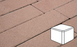 Плитка тротуарная Готика Profi, Куб, коричневый, частичный прокрас, б/ц, 80*80*80 мм