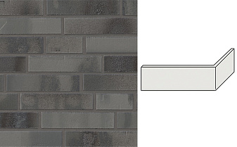Клинкерная плитка угловая Stroeher Brickwerk, 651 aschgrau, 240*115*52*12 мм