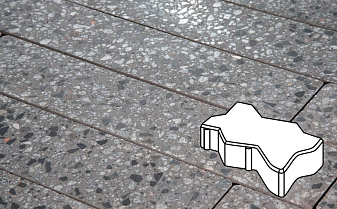 Плитка тротуарная Готика, City Granite FINO, Зигзаг/Волна, Галенит, 225*112,5*60 мм
