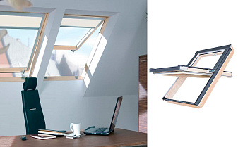 Деревянное мансардное окно FAKRO модель FTT U6 Thermo с морозостойким двухкамерным стеклопакетом