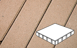 Плитка тротуарная Готика Profi, Квадрат, палевый, частичный прокрас, б/ц, 400*400*60 мм