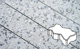 Плитка тротуарная Готика, Granite FINERRO, Зигзаг/Волна, Грис Парга, 225*112,5*60 мм