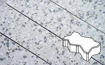 Плитка тротуарная Готика, Granite FINERRO, Зигзаг/Волна, Грис Парга, 225*112,5*60 мм