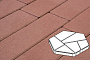 Плитка тротуарная Готика Profi, Полигональ, красный, частичный прокрас, б/ц, 893*780*80 мм