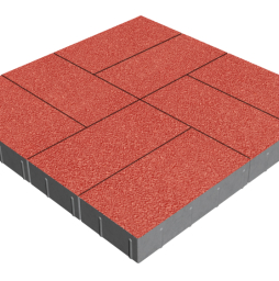 Плитка тротуарная SteinRus Грас Б.4.П.8, Antico, красный, 400*200*80 мм