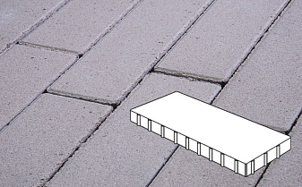 Плитка тротуарная Готика Profi, Плита, белый, частичный прокрас, б/ц, 800*400*80 мм