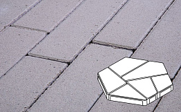 Плитка тротуарная Готика Profi, Полигональ, белый, частичный прокрас, б/ц, 893*780*80 мм