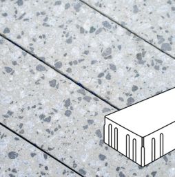 Плитка тротуарная Готика, Granite FINERRO, Скада без фаски В3.П.10, Грис Парга, 225*150*100 мм
