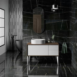 Керамогранит KERAMA MARAZZI Греппи черный лаппатированный обрезной, 600*600*9 мм
