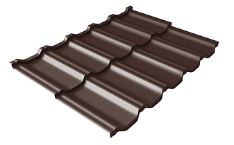 Модульная металлочерепица Grand Line Kvinta Uno с 3D-резом Rooftop Matt RAL 8017 шоколад