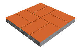 Плитка тротуарная SteinRus Грас, гладкая, оранжевый, 400*200*80 мм