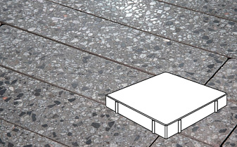 Плитка тротуарная Готика, City Granite FINO, Квадрат, Галенит, 500*500*80 мм
