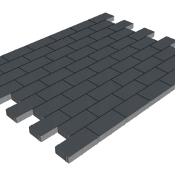 Плитка тротуарная SteinRus Прямоугольник А.6.П.4 гладкая, графит, 200*100*40 мм
