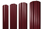 Штакетник Twin фигурный 0,5 Satin Matt TX RAL 3005 красное вино