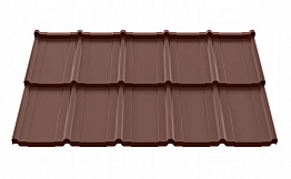 Металлочерепица модульная Ruukki Frigge, шоколадно-коричневый RR887