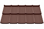 Металлочерепица модульная Ruukki Frigge, шоколадно-коричневый RR887