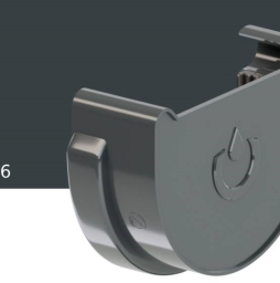 Заглушка желоба левая KROP PVC для системы D 75/63 мм, RAL 7016