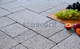 Плитка тротуарная Steingot Премиум, Бавария, дробеструйная обработка, Bianco Nero, толщина 60 мм