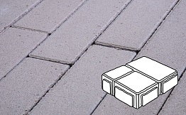 Плитка тротуарная Готика Profi, Старый Город, белый, частичный прокрас, б/ц, толщина 80 мм, комплект 3 шт