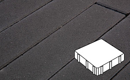 Плитка тротуарная Готика Profi, Квадрат, черный, частичный прокрас, с/ц, 300*300*60 мм
