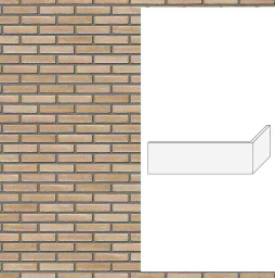 Гибкий кирпич StoCleyer Brick, угловой элемент 4/4 corner, 11185 бежевый, NF