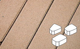 Плитка тротуарная Готика Profi Веер, палевый, частичный прокрас, б/ц, толщина 60 мм, комплект 3 шт
