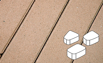 Плитка тротуарная Готика Profi Веер, палевый, частичный прокрас, б/ц, толщина 60 мм, комплект 3 шт