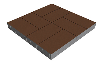 Плитка тротуарная SteinRus Грас, гладкая, коричневый, 400*200*80 мм