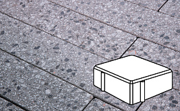Плита тротуарная Готика Granite FINERRO, квадрат, Галенит 100*100*80 мм