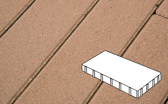 Плитка тротуарная Готика Profi, Плита, оранжевый, частичный прокрас, б/ц, 600*200*60 мм