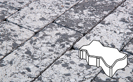 Плитка тротуарная Готика, Granite FINERRO, Зигзаг/Волна, Диорит, 225*112,5*60 мм