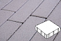 Плитка тротуарная Готика Profi, Квадрат, белый, частичный прокрас, б/ц, 300*300*100 мм