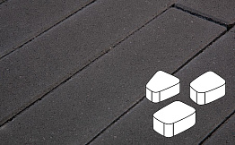 Плитка тротуарная Готика Profi Веер, черный, частичный прокрас, с/ц, толщина 60 мм, комплект 3 шт