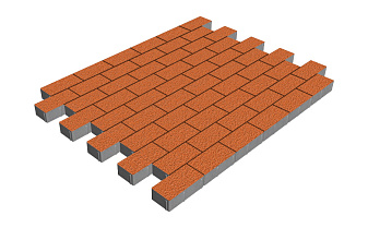 Плитка тротуарная SteinRus Прямоугольник Б.6.П.6, Native, оранжевый, 200*100*60 мм