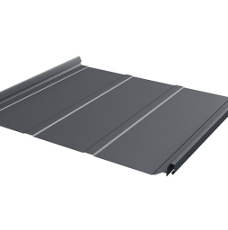 Фальцевая кровля Grand Line Кликфальц® Pro Line с пленкой на замках PE RAL 7024 мокрый асфальт 