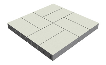 Плитка тротуарная SteinRus Грас, гладкая, белый, 400*200*80 мм