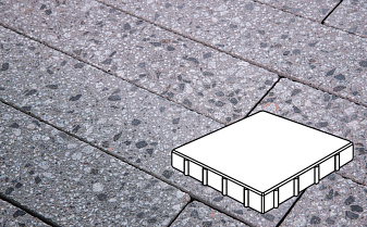 Плитка тротуарная Готика, Granite FINERRO, Квадрат, Галенит, 400*400*60 мм
