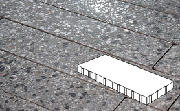 Плитка тротуарная Готика, City Granite FINO, Плита, Галенит, 900*300*80 мм