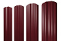Штакетник Twin фигурный Drap RAL 3005 красное вино