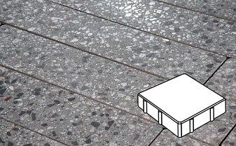 Плитка тротуарная Готика, Granite FINO, Квадрат, Галенит, 200*200*60 мм