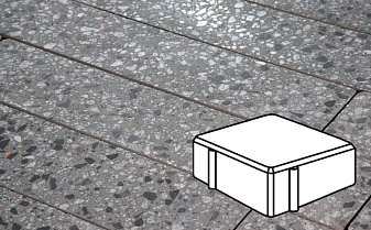 Плитка тротуарная Готика, Granite FINO, Квадрат, Галенит, 100*100*60 мм