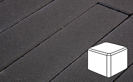 Плитка тротуарная Готика Profi, Куб, черный, частичный прокрас, с/ц, 80*80*80 мм