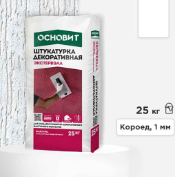 Минеральная штукатурка Основит Экстервэлл, короед 1 мм, белая, 25 кг